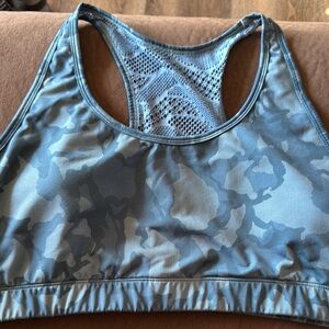 ZYIA Blue Racerback Sports Bra with Moisture-Wicking Fabric